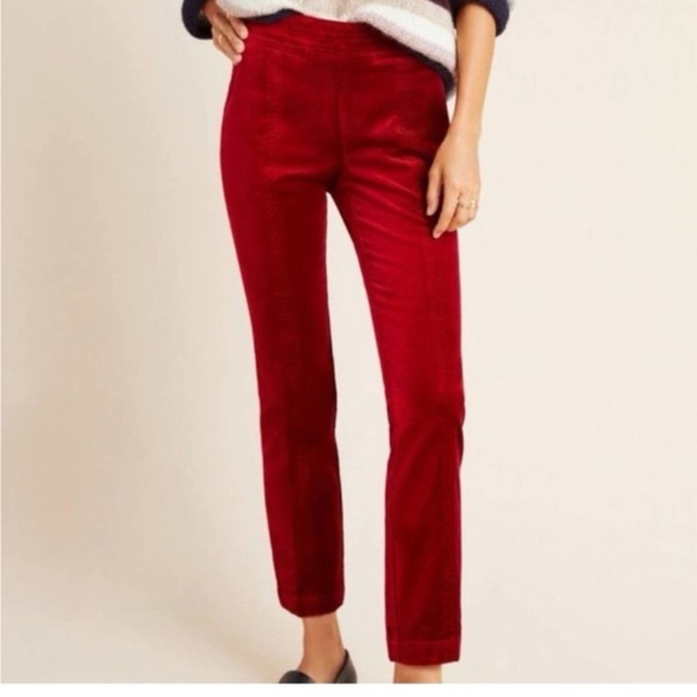 Anthropologie Vibrant Red Cropped Pants 585